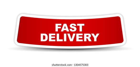 red vector banner fast delivery