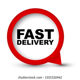 red vector banner fast delivery