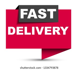 red vector banner fast delivery