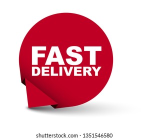 red vector banner fast delivery