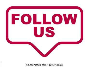 red vector banner follow us