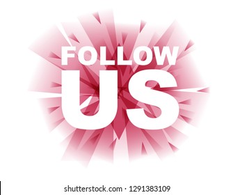 red vector banner follow us
