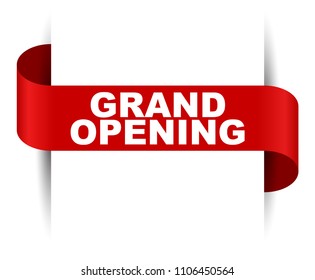 red vector banner grand opening