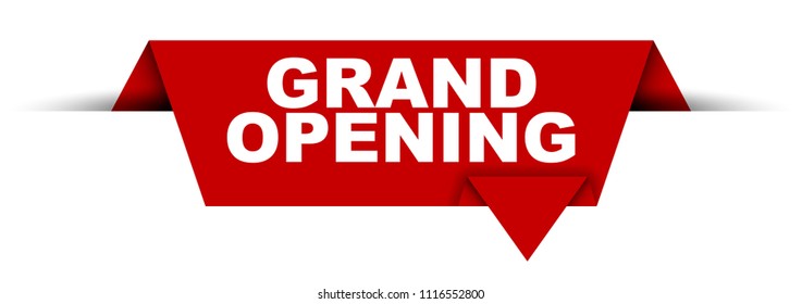 red vector banner grand opening