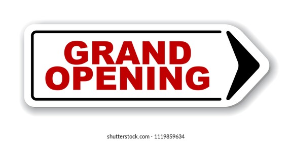 red vector banner grand opening