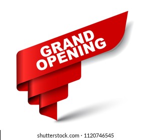 red vector banner grand opening