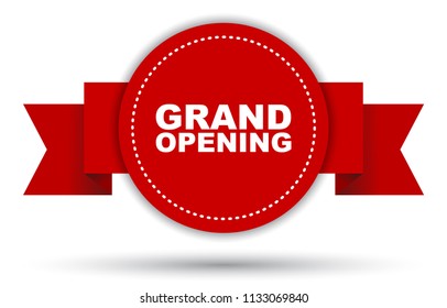 red vector banner grand opening