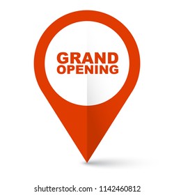 red vector banner grand opening