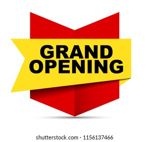 red vector banner grand opening