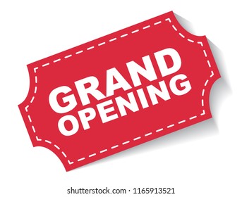 red vector banner grand opening