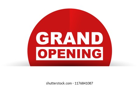 red vector banner grand opening