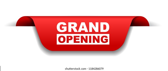 red vector banner grand opening