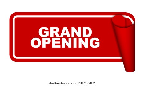 red vector banner grand opening