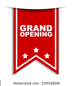 red vector banner grand opening