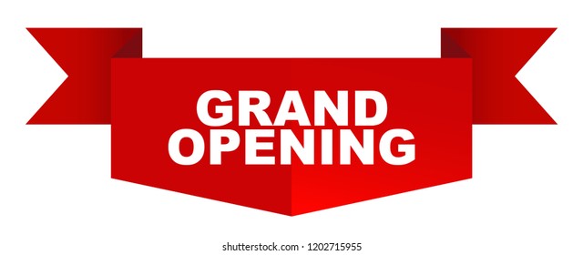 red vector banner grand opening