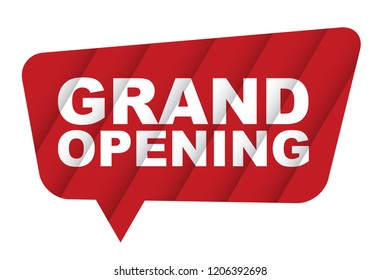 red vector banner grand opening