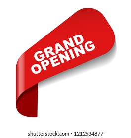 red vector banner grand opening