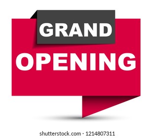 red vector banner grand opening