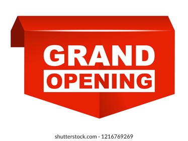 red vector banner grand opening