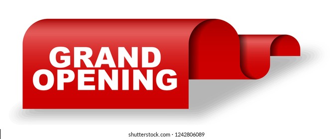 red vector banner grand opening