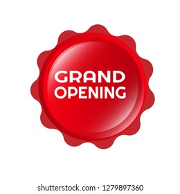 red vector banner grand opening