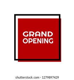red vector banner grand opening