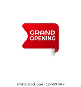 red vector banner grand opening
