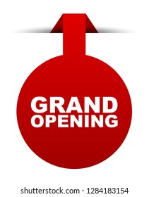 red vector banner grand opening