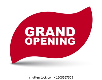 red vector banner grand opening