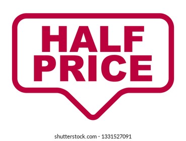 red vector banner half price