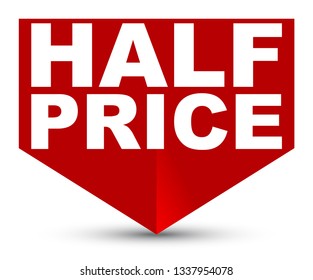 red vector banner half price
