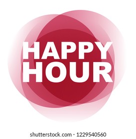 red vector banner happy hour