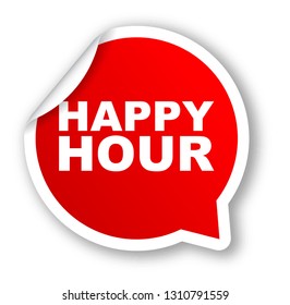 red vector banner happy hour