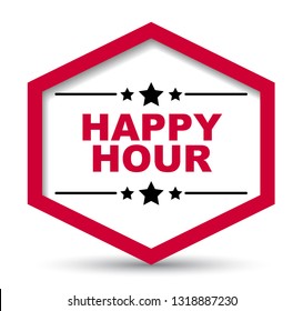 red vector banner happy hour
