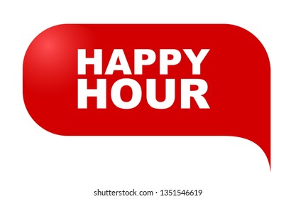 Red Vector Banner Happy Hour Stock Vector (Royalty Free) 1204609618