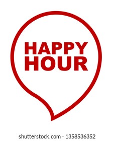 red vector banner happy hour