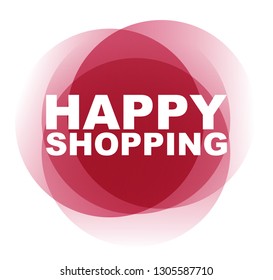 red vector banner happy shopping