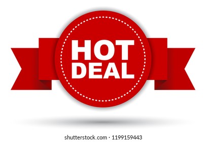 red vector banner hot deal
