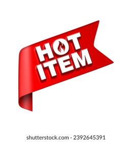 banner de vector rojo elemento caliente sobre fondo blanco