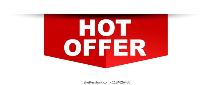 red vector banner hot offer