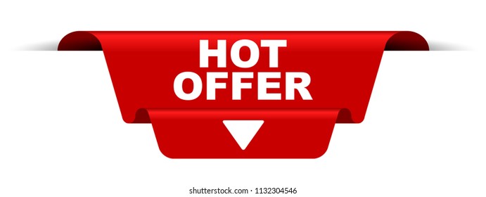 red vector banner hot offer