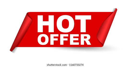 red vector banner hot offer