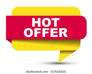 red vector banner hot offer