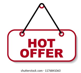 red vector banner hot offer
