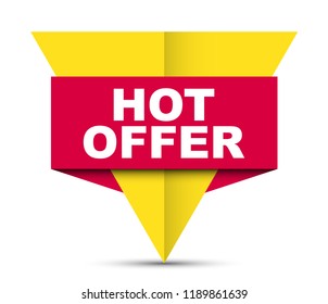 red vector banner hot offer