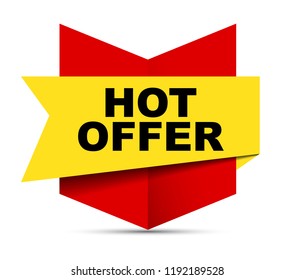 red vector banner hot offer
