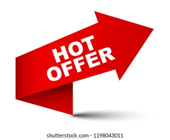 red vector banner hot offer