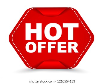 red vector banner hot offer