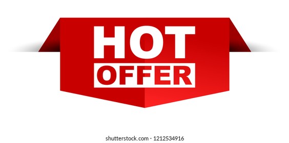 red vector banner hot offer