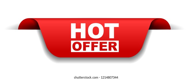 red vector banner hot offer